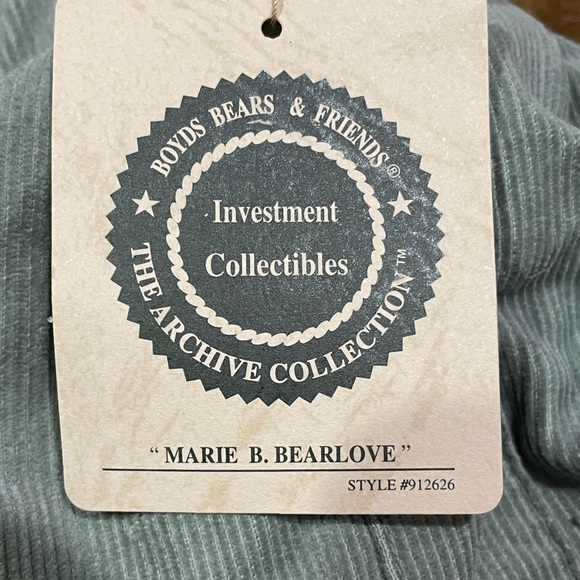 Vintage Boyd’s Bears Marie B Bearlove Plush Teddy Style #912626, 14" Jointed NEW - Picture 9 of 9